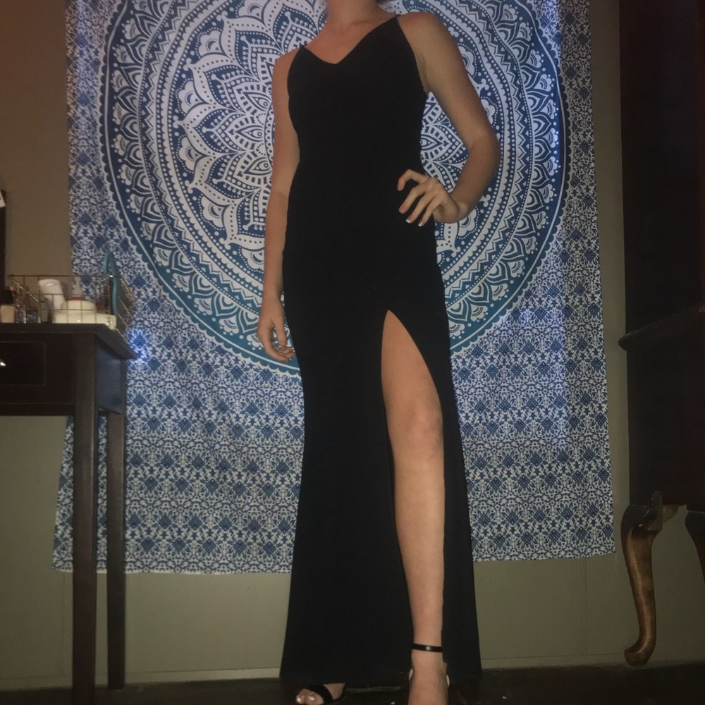 Lulus’s Black Lacey Formal Dress